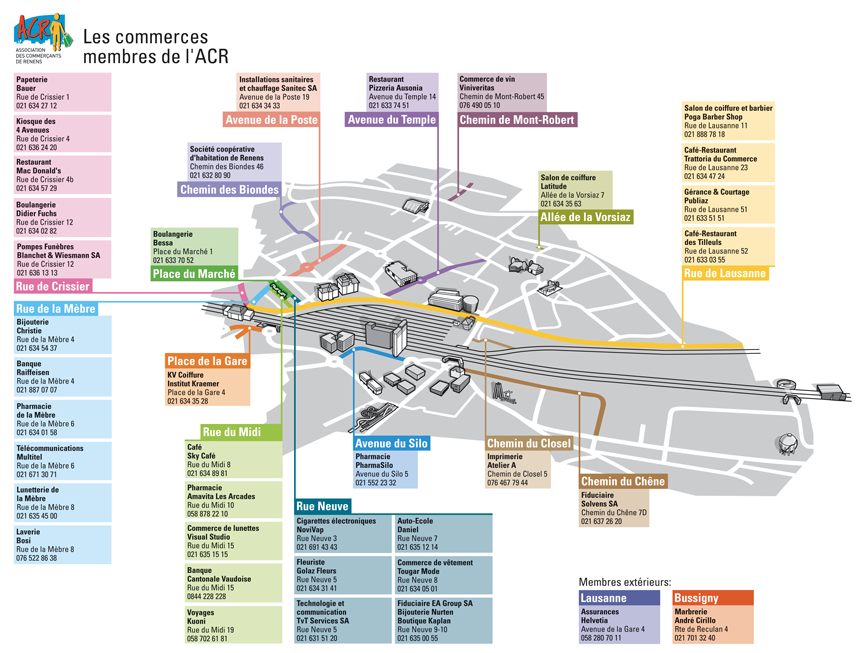 ACR - Plan des commerces de Renens