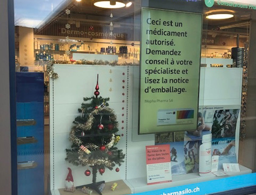 ACR - Association des commerçants de Renens - Vitrine de Noël - Pharmacie Silo, Renens